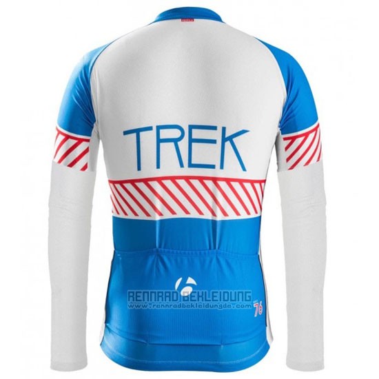 2016 Fahrradbekleidung Trek Bontrager Blau und Wei Trikot Langarm und Tragerhose